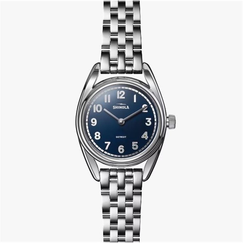 The Derby Watch with Navy Face and Polished Stainless Steel Bracelet