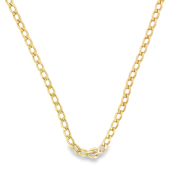 Yellow 18 Karat 2.3mm Curb Chain Estate Jewelry with