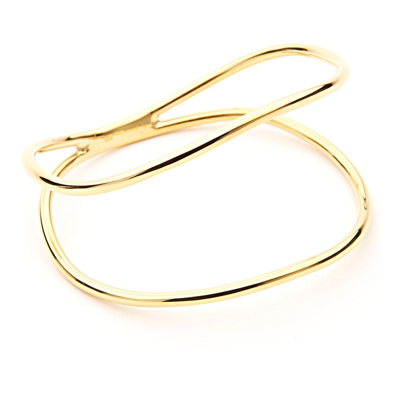 Curved Double Bracelet – Gold