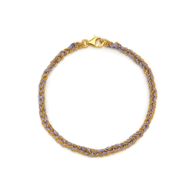 Panama Friendship Bracelet Gold and Lilac