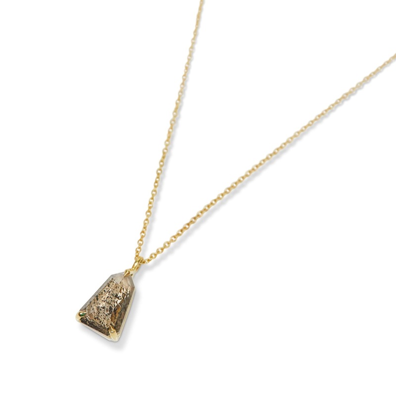 Shield Salt and Pepper Diamond Necklace