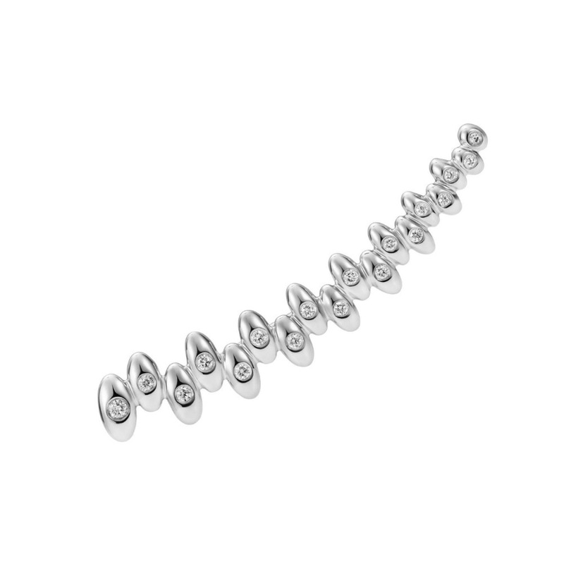 Skinny Earcuff in White Gold with Diamonds