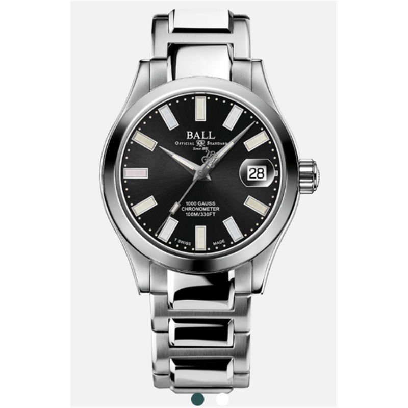 Stainless Steel Men’s 36mm Engineer III Marvelight Watch with Black Di