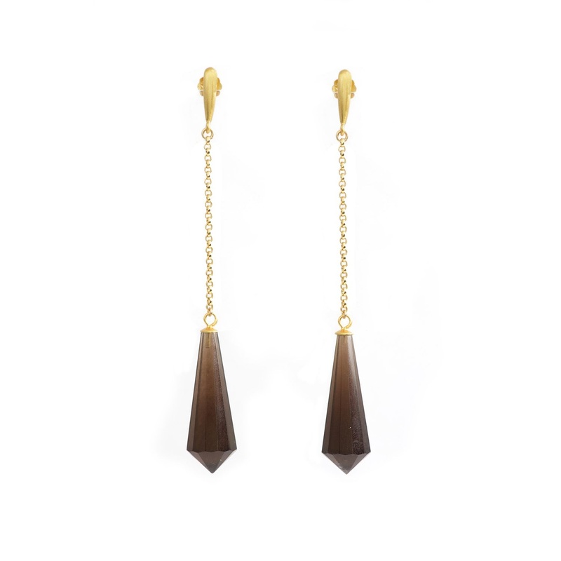 Vida Smoky Quartz Drop Pendant Earrings