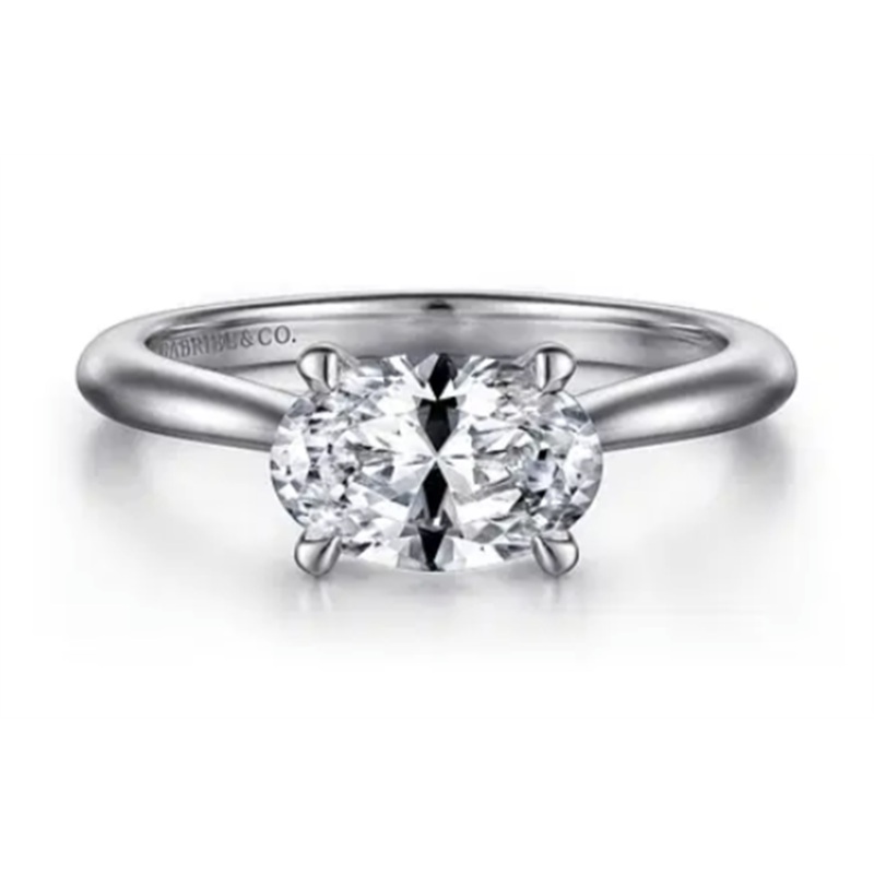 White 14 Karat EW Solitaire Remount Size 6.5 Designer: Gabriel & CoG