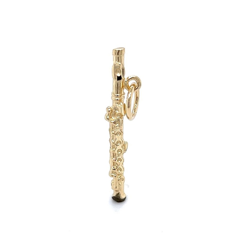 Yellow 14 Karat Flute Charm Estate Jewelry with