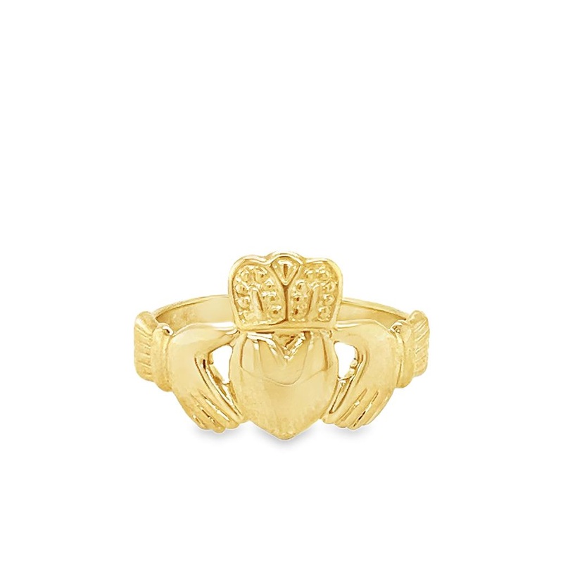 Yellow 14 Karat Irish Claddagh Ring Estate Jewelry with