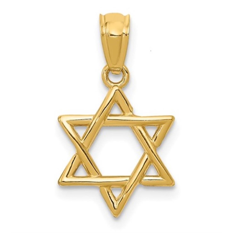 Yellow 14 Karat Star Of David Pendant