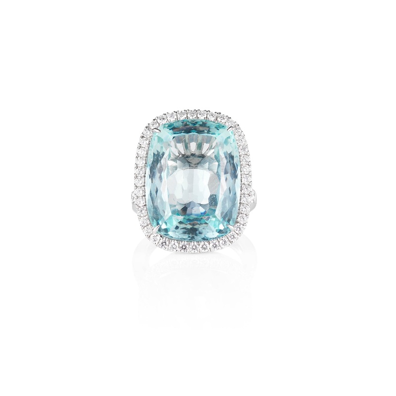 Aquamarine Cocktail Ring
