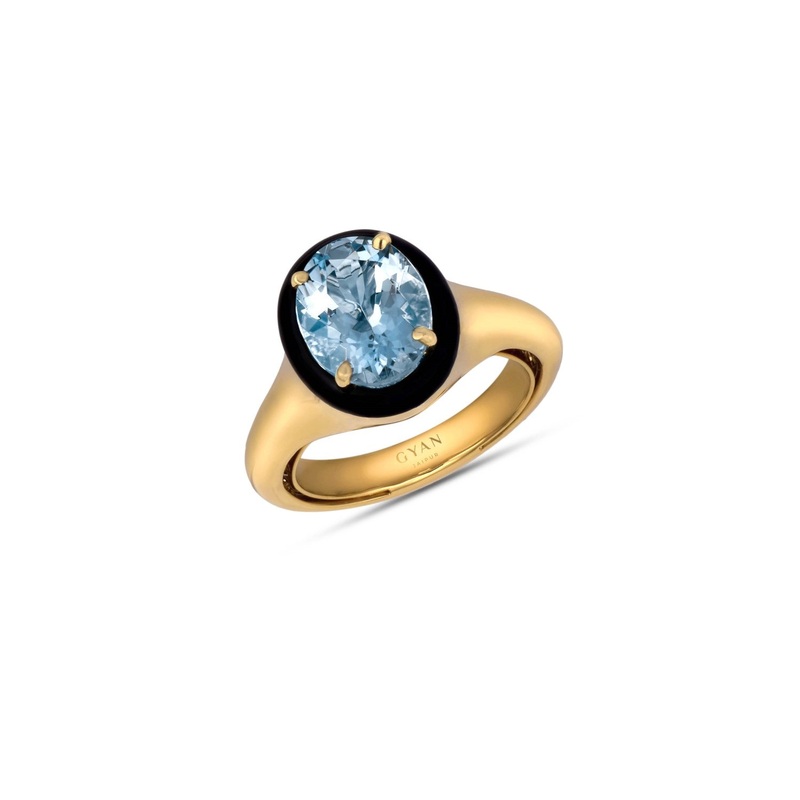 Aravali Aquamarine Oval Ring