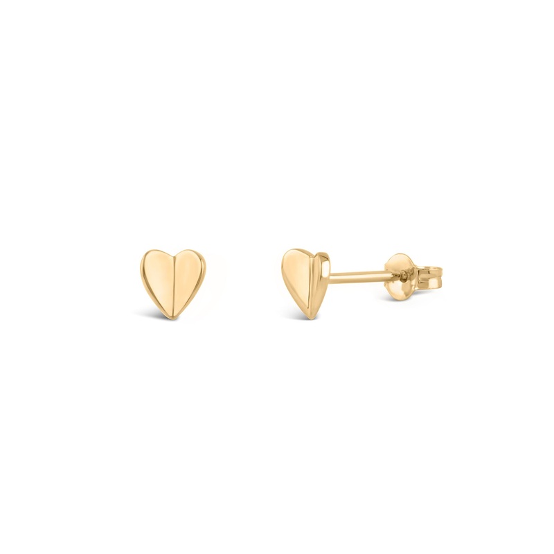 Bijou Folded Heart Studs