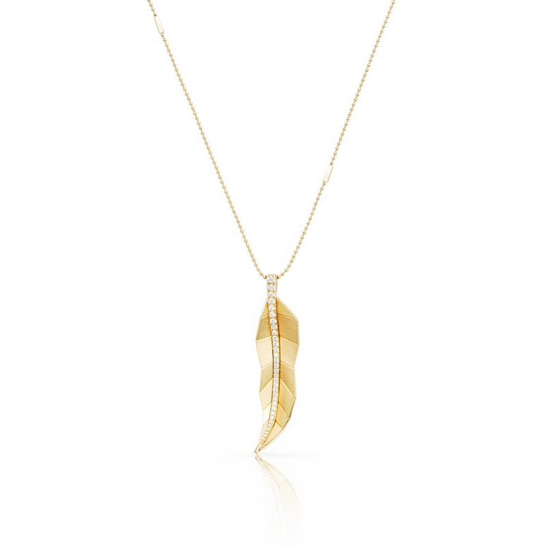 Busia Leaf Necklace – Yellow Gold