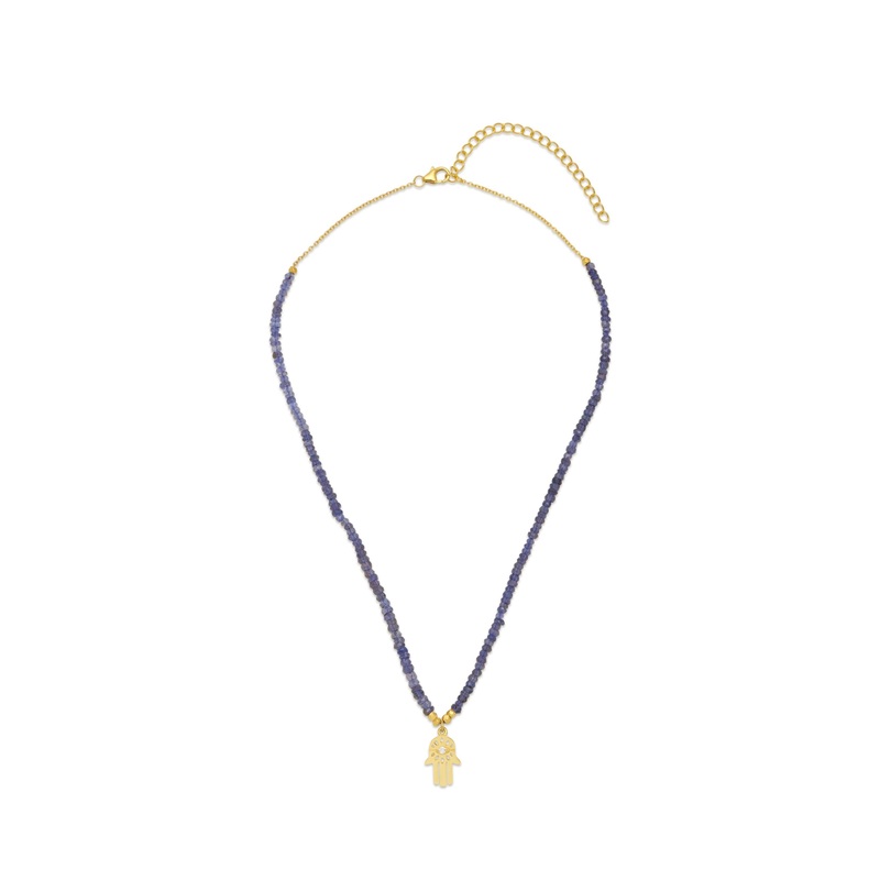Iolite Hamsa Necklace