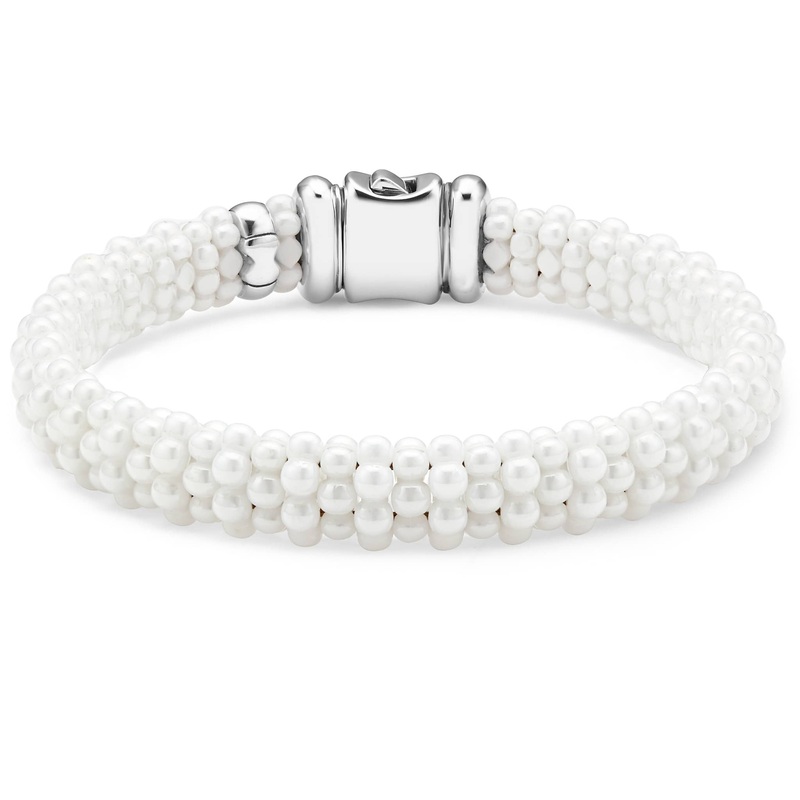 White Caviar White Ceramic Beaded Bracelet | 9mm