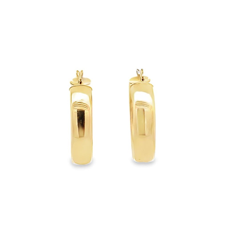 Yellow 14 Karat 25X24.8mm Hoop Earrings Estate Jewelry Gram Weight: 2.