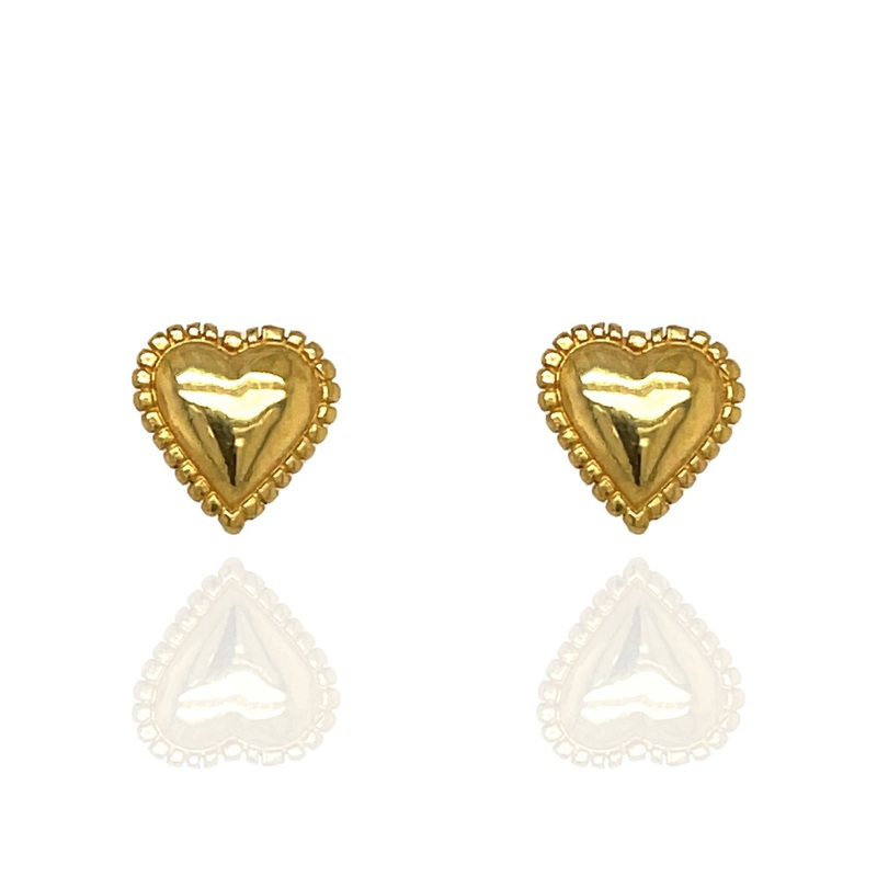 Zoe Heart Stud Earrings – Gold