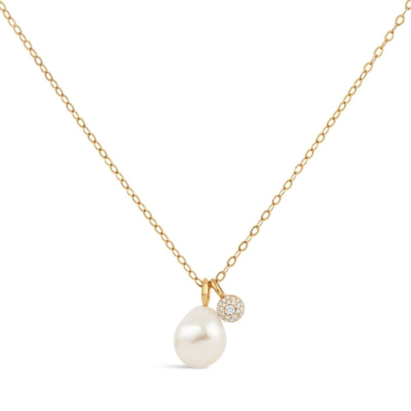 Freshwater Pearl & Lab-Created Diamond Bon Bon Pendant
