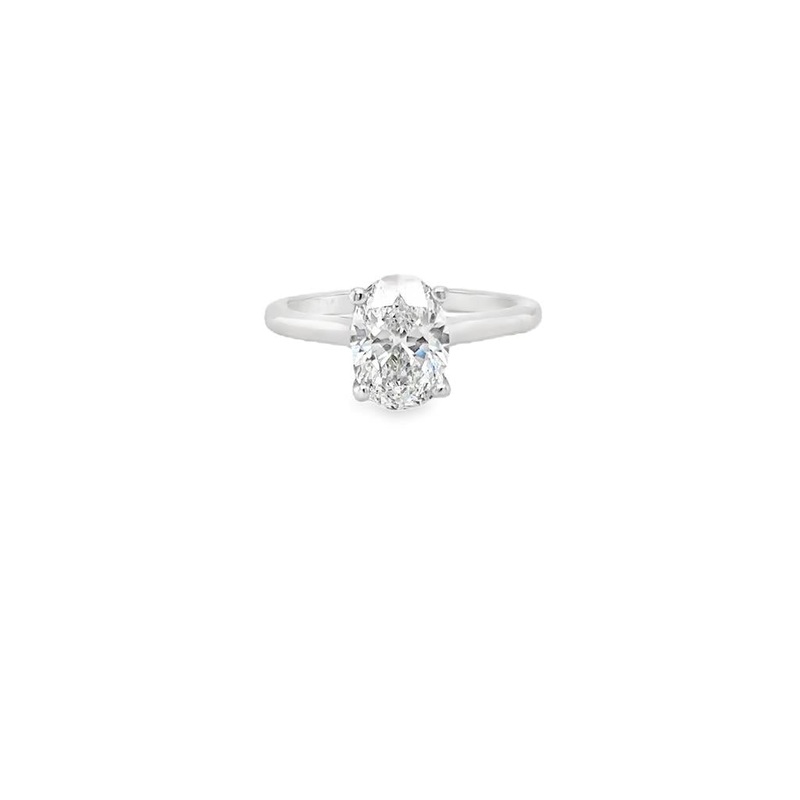Estate Cathedral Oval Solitaire Engagement Ring