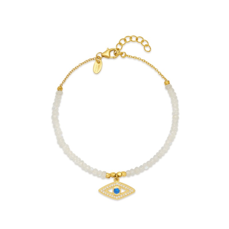 Moonstone Evil Eye Bracelet