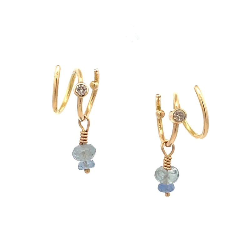 Sapphire Spiral Earrings