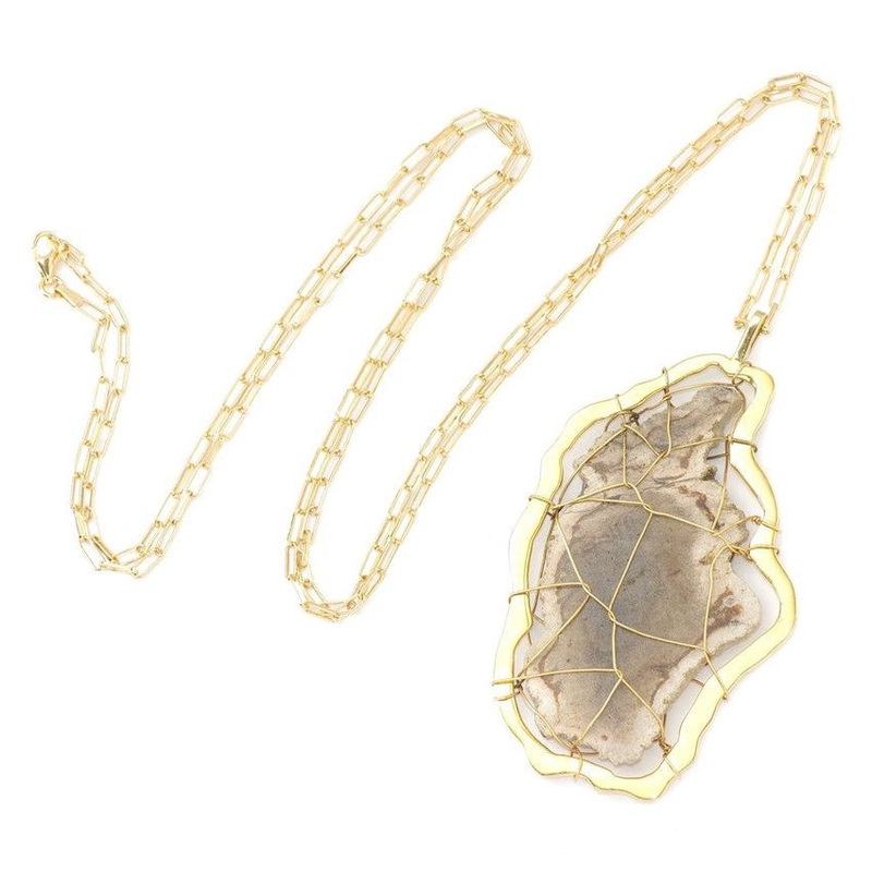 Sienna Petrified Wood Pendant Necklace