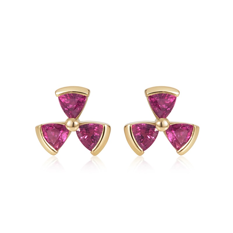 Trini Ruby Triple Studs
