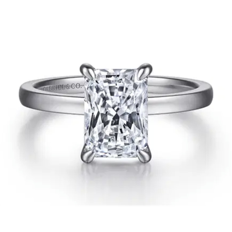 White 14 Karat Claw Prong Solitaire Remount Size 6.5 Designer: Gabriel