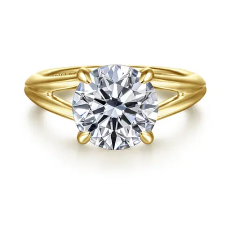 Yellow 14 Karat Claw Prong Split Shank Remount Size 6.5 Designer: Gabr