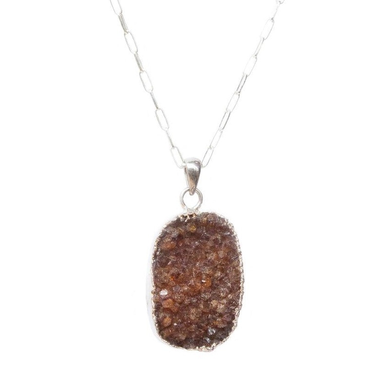 Raw Rock Crystal Citrine Necklace