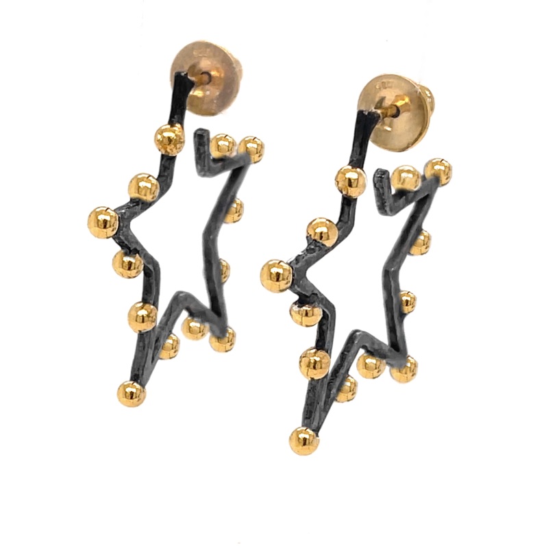 Stella Star Hoops – Black and Gold