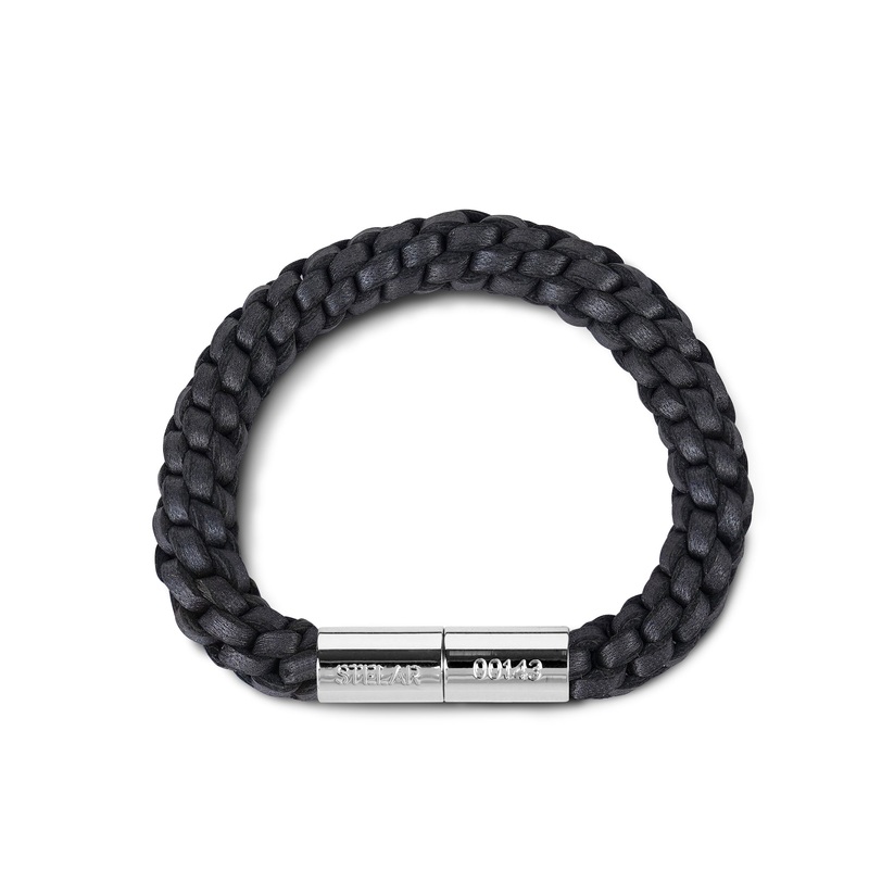 Teman Mid Woven Leather Bracelet – Anthracite