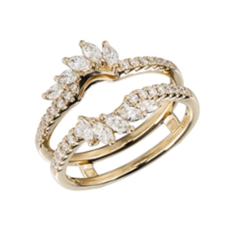 Yellow 18 Karat Halo Ring Wrap/Guard Size 6.5 Mfg Nelson 10 = 0.36tw M