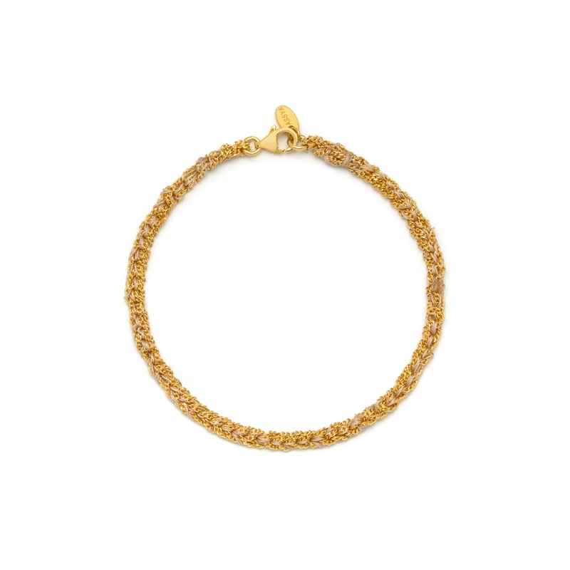 Baby Pink and Gold Friendship Bracelet