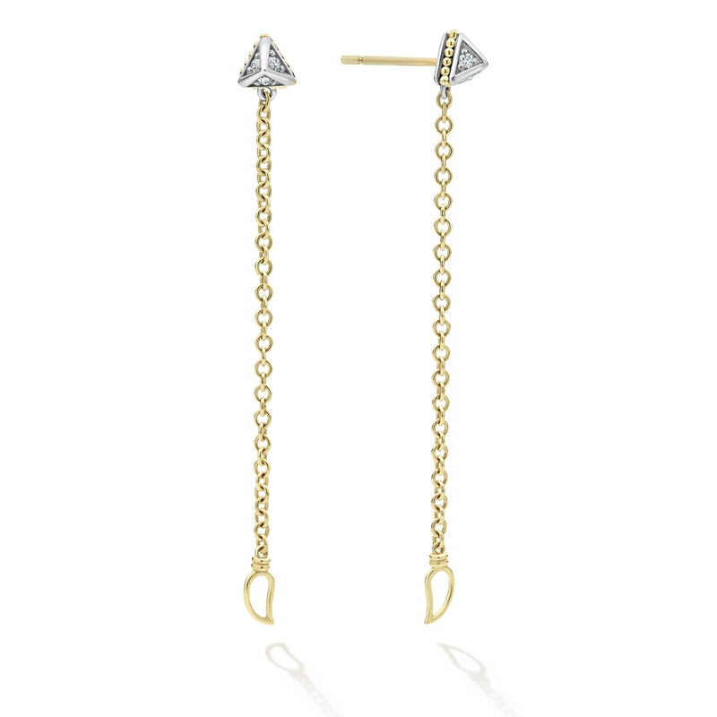 KSL Convertible Chain Diamond Stud Earrings