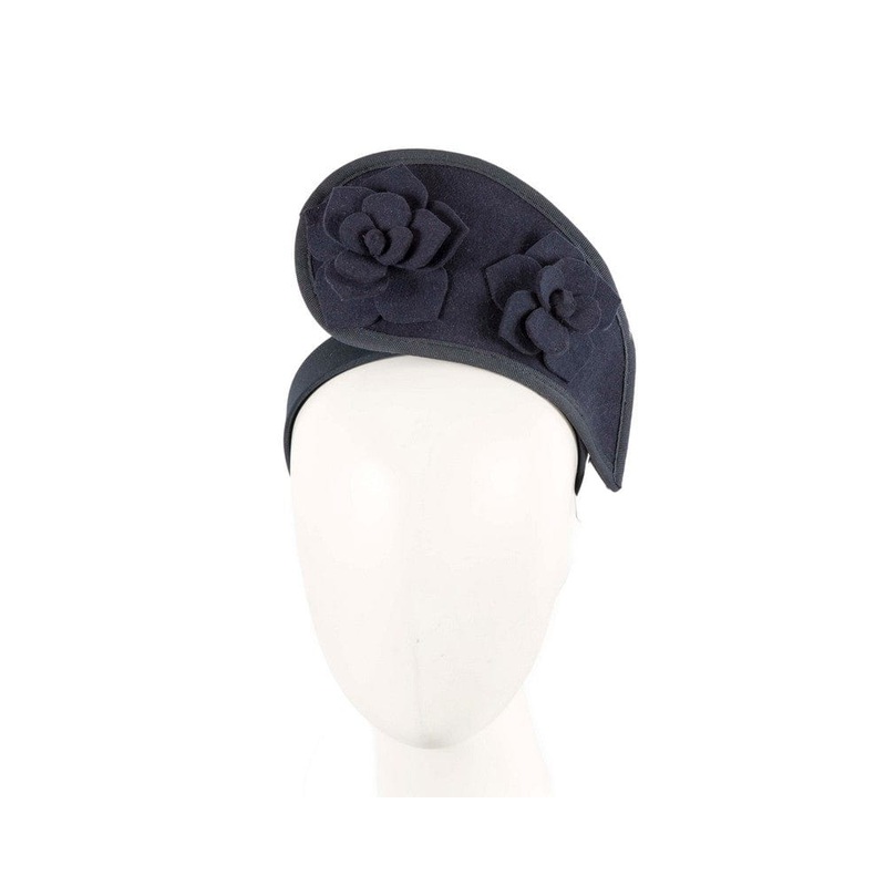 Navy tall winter racing crown fascinator