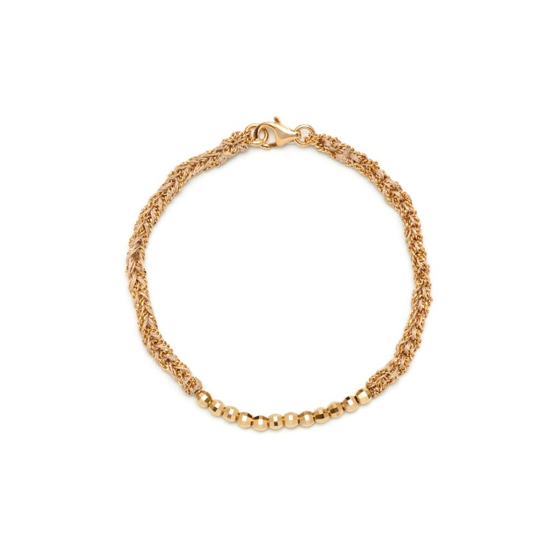 Panama Disco Friendship Bracelet Gold and White