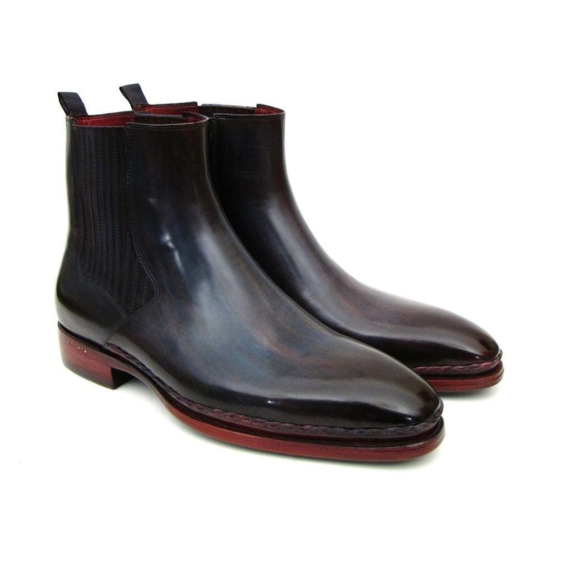 Paul Parkman Men’s Chelsea Boots Navy & Bordeaux (ID#BT54F11)