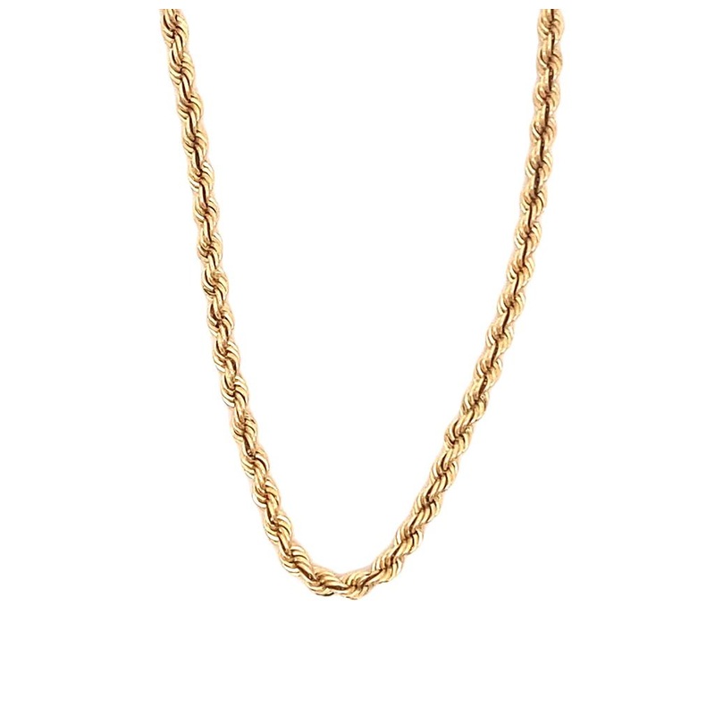 Yellow 14 Karat Rope Chain 2.6mm Estate Jewelry with