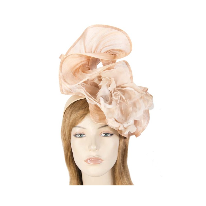 Bespoke large nude fascinator