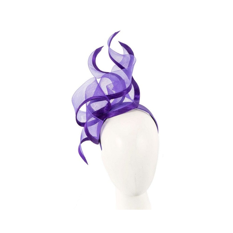 Bespoke purple racing fascinator by Fillies Collection