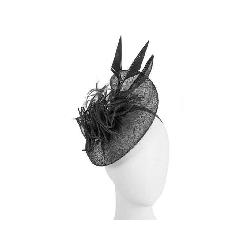 Black sinamay racing fascinator by Max Alexander