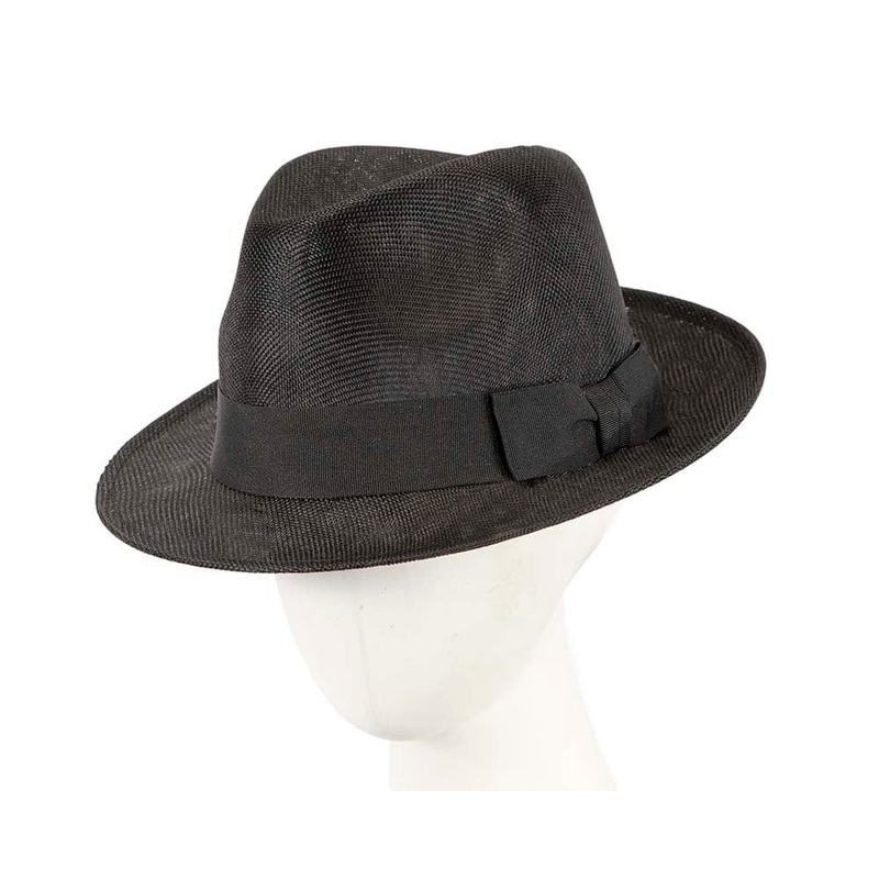 Black summer fedora hat
