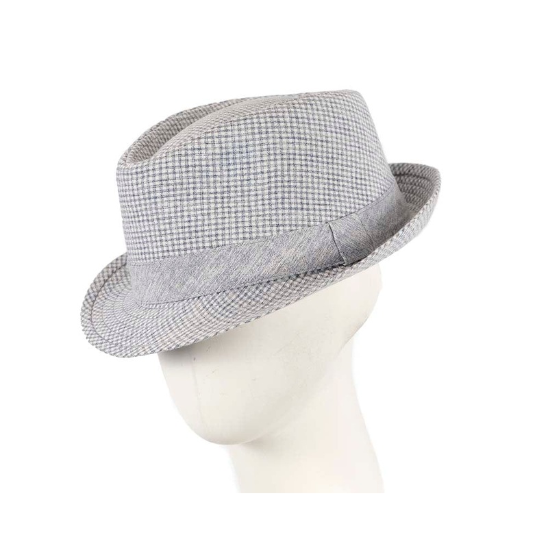 Blue Short Brim Fedora Hat