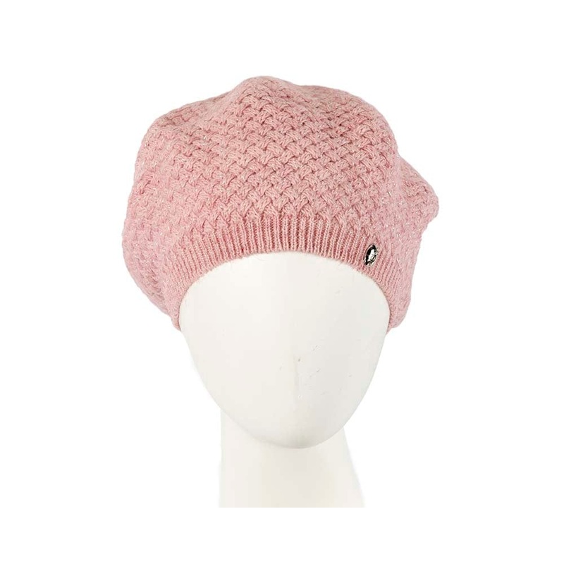 Crocheted wool pink beret by Max Alexander
