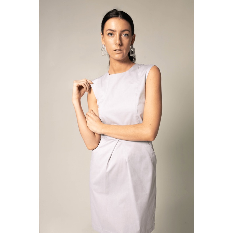 Italian Cotton Dress Pleated With Pockets | Le Russi
