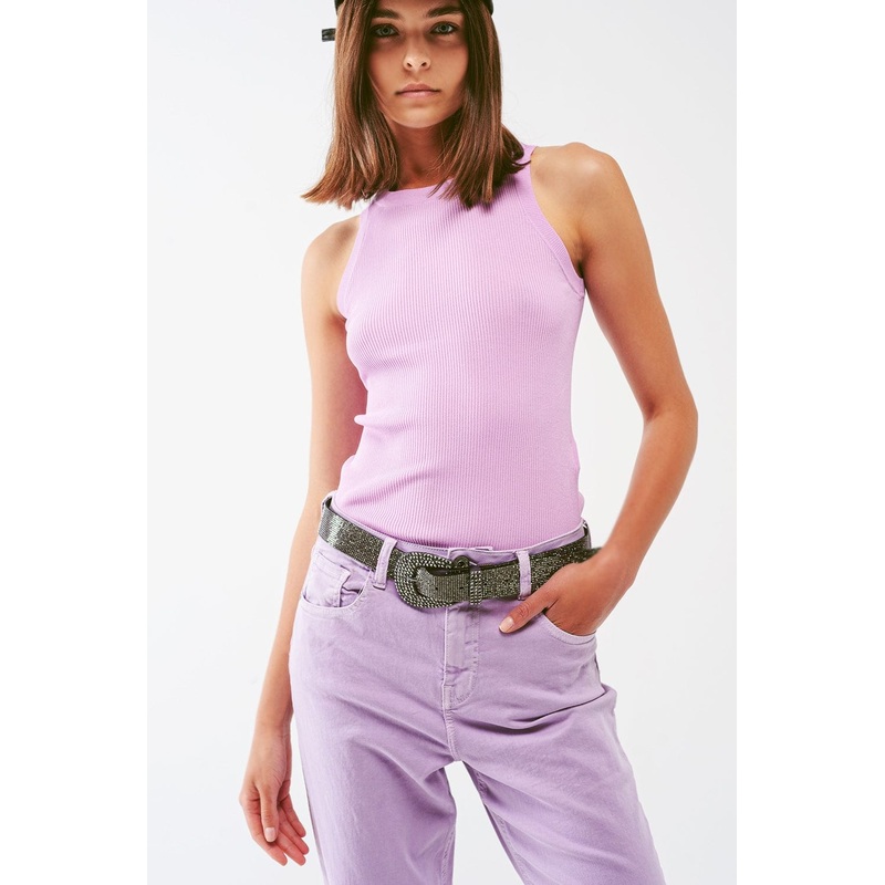 Knitted Tank Top In Purple