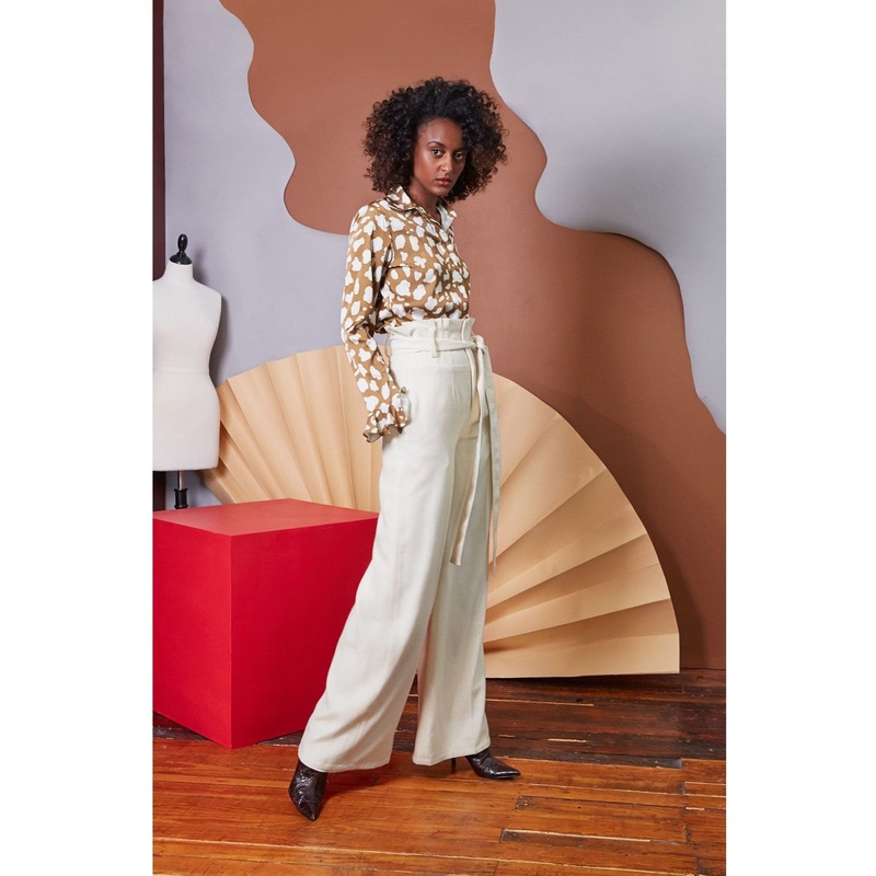 Lavanya Coodly Andrea Toffee Hued Animal Print Satin Blouse