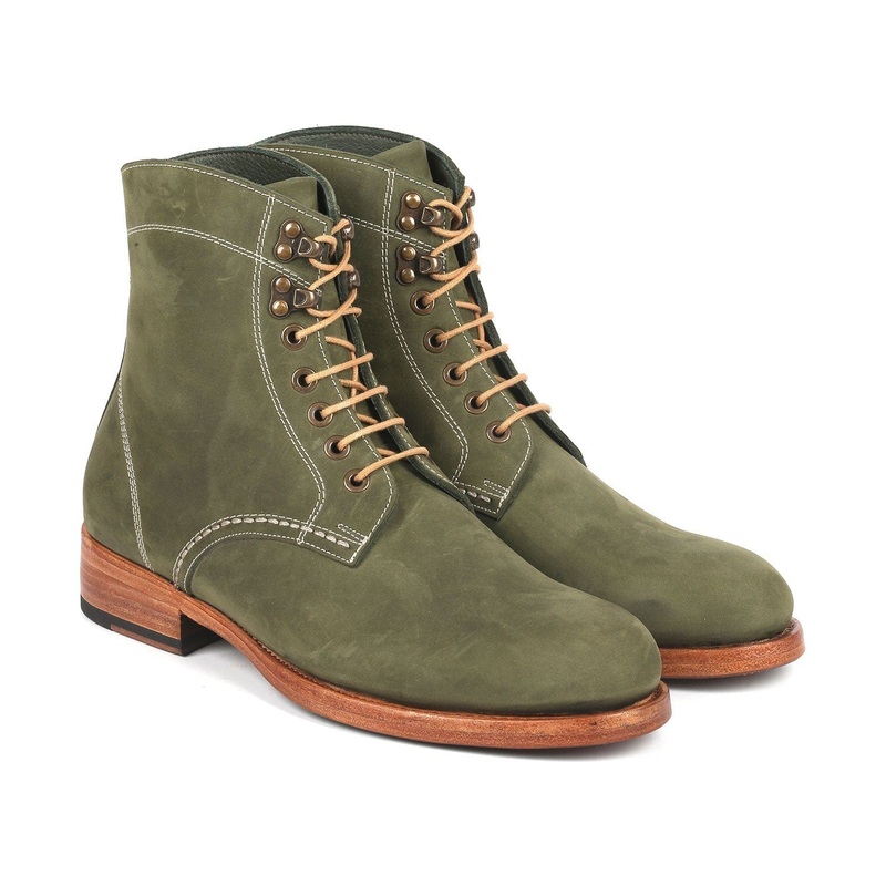 Paul Parkman Men’s Boots Green Nubuck (824NGR33)