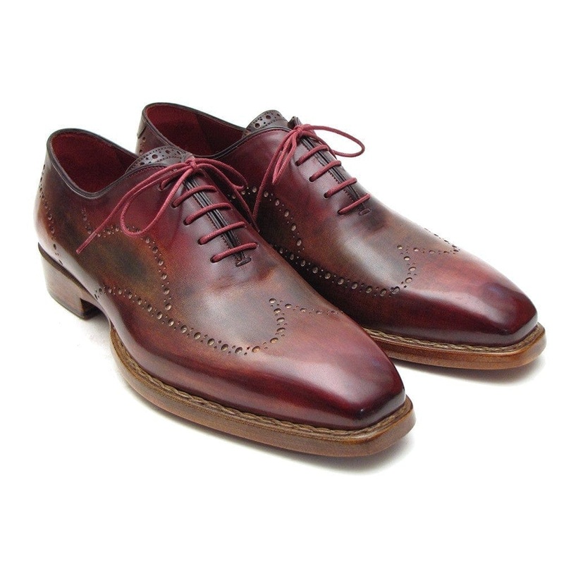 Paul Parkman Wingtip Oxford Goodyear Welted Bordeaux & Camel (ID#087LX)