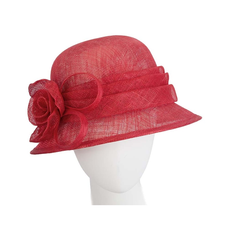 Red Ladies Cloche Racing Hat by Max Alexander
